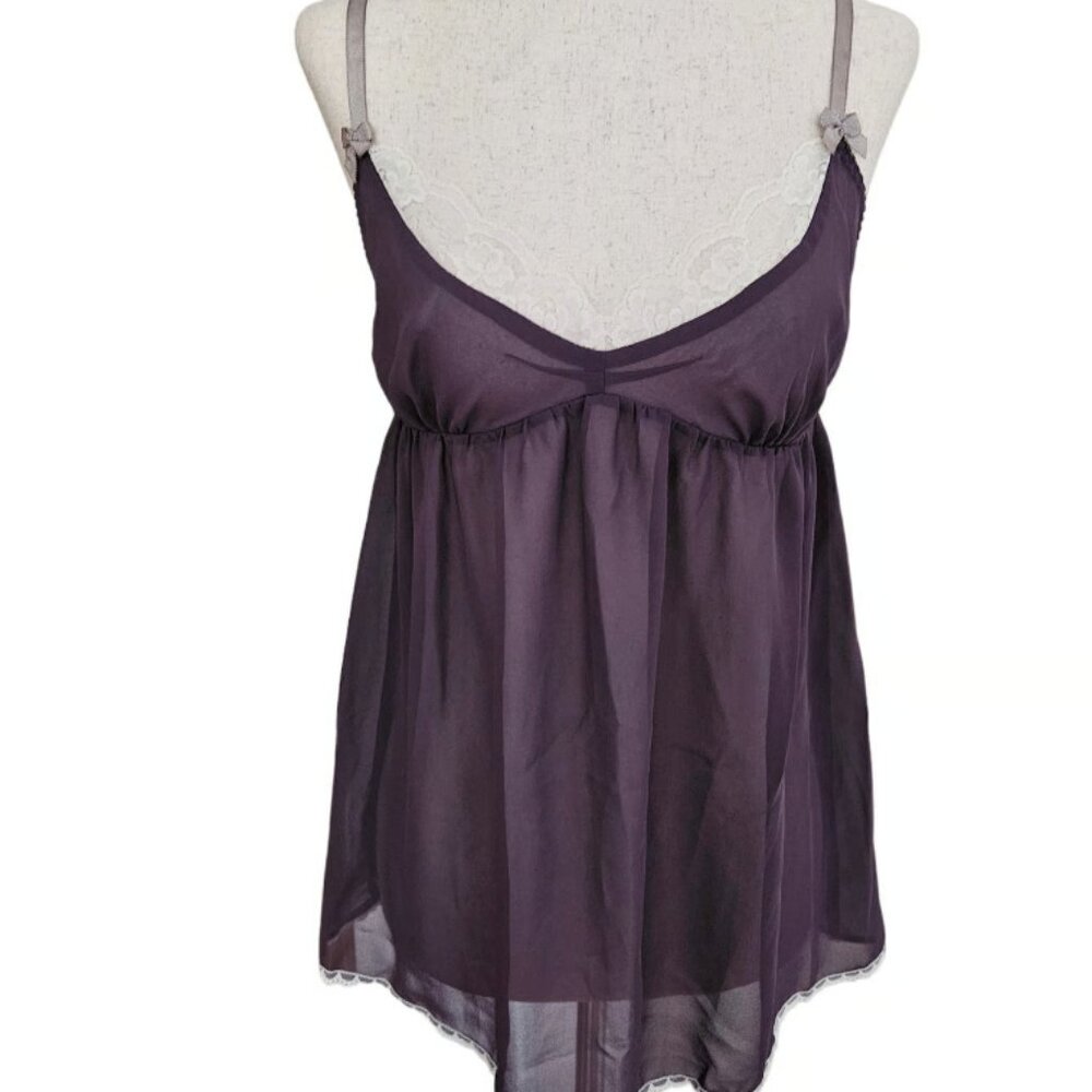 Tank Top Purple Victoria's Secret Small Lace Trim Coquette